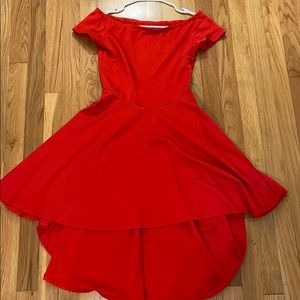 Royal red high low dress
